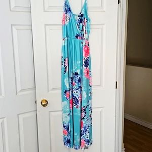 Turquoise floral dress